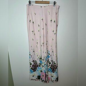 Red Valentino Pink Floral Wide Leg Pants Size 44 (US 10)